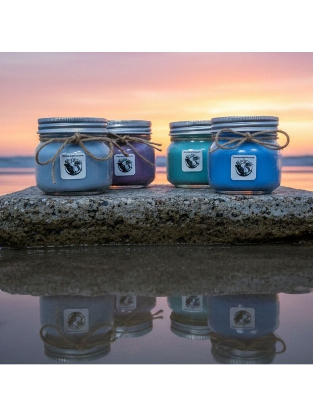 Artisan Vegan Soy Wax Candle 8 oz  Glass Mason Jar - Picture 5 of 6